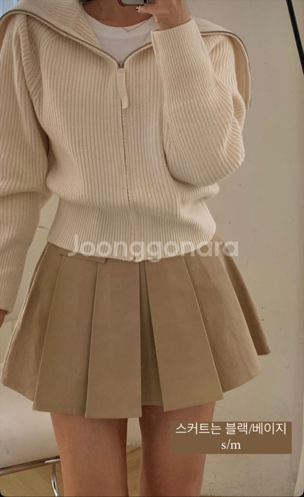 쥬드 플리츠 스커트S--1