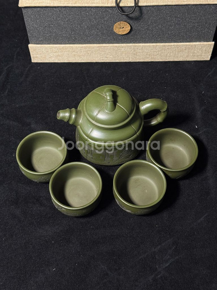 1988년 세계도예박람회 금상 진상품 녹자사 자사호세트--0