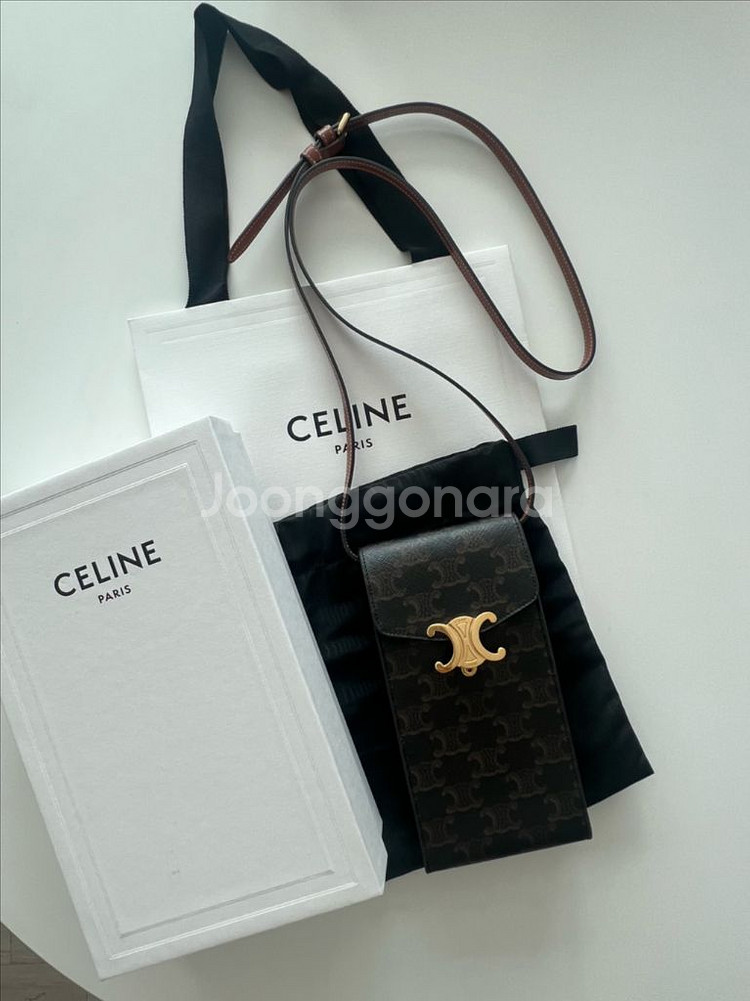 셀린느 트리옹프 캔버스 휴대용 파우치--0