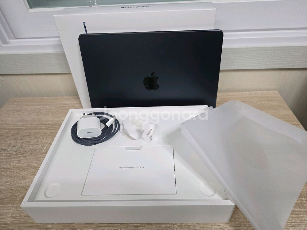 맥북에어 M2 16GB/512GB 풀박. 애플케어--3