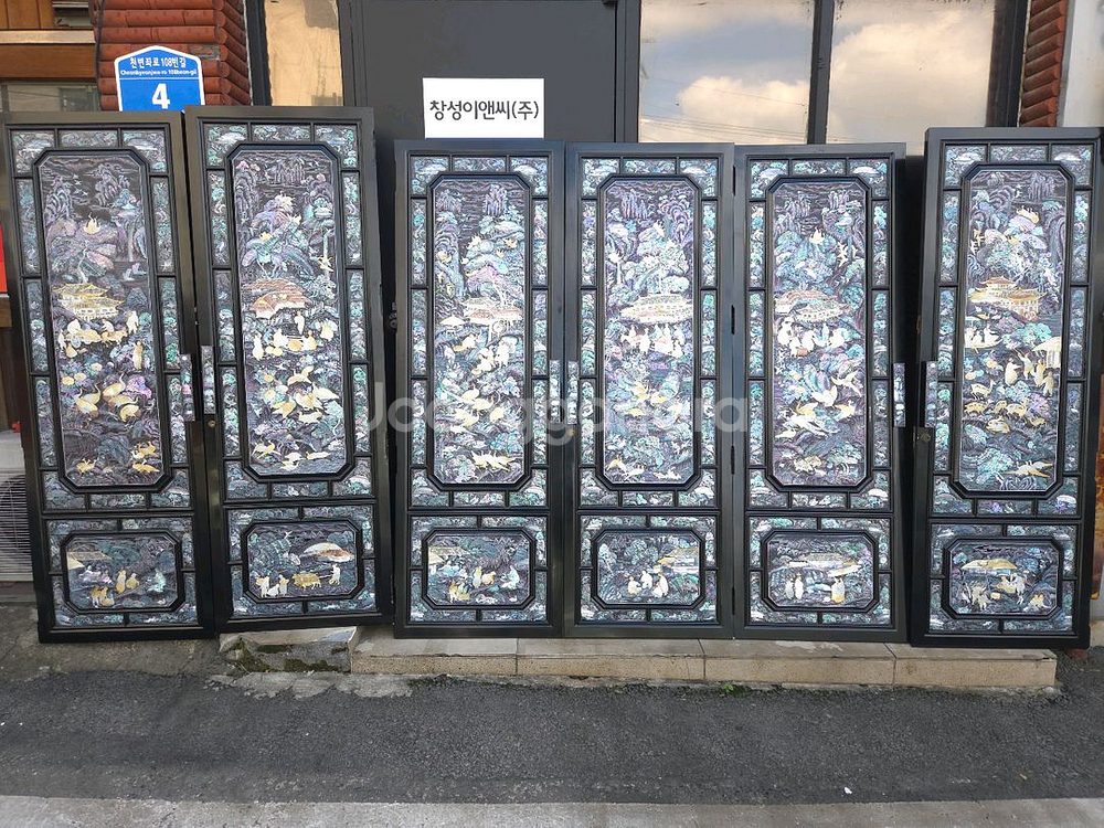 나전칠기 문짝6--0