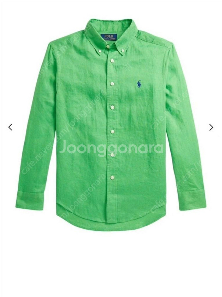 새상품. 폴로 보이즈 린넨 셔츠 그린 L 라지--1