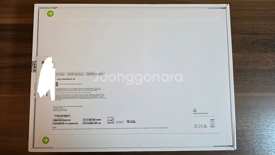 맥북 에어 m4 영문자판 미개봉(스카이블루)--1