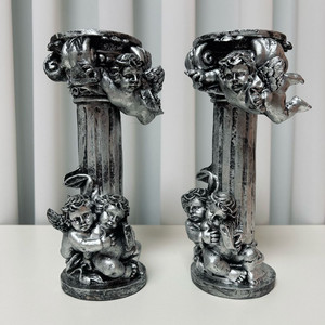 빈티지 마블천사촛대 오브제 2p세트(20cm)