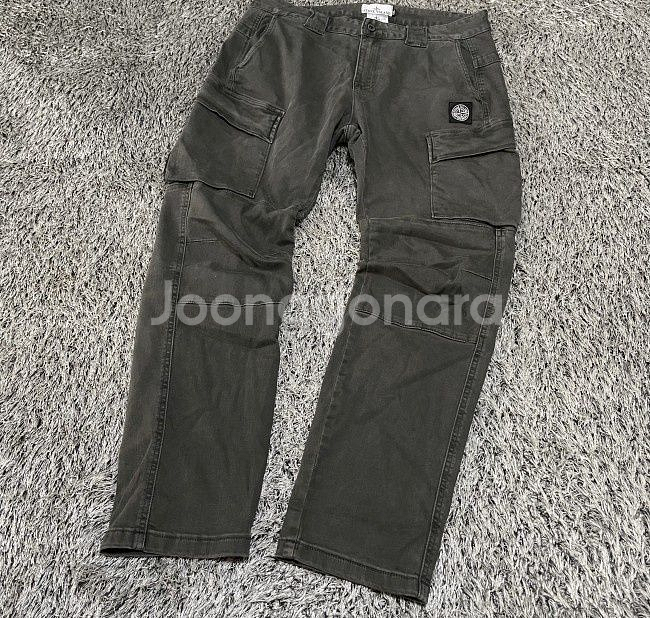 스톤아일랜드 흑청 카고바지 카고팬츠 34인치--0