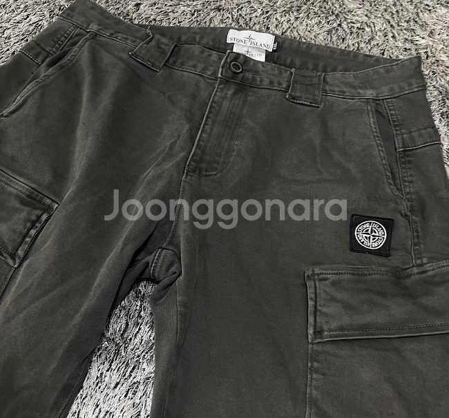 스톤아일랜드 흑청 카고바지 카고팬츠 34인치--1