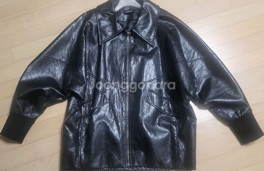 시스템 레더 페이크 자켓--3