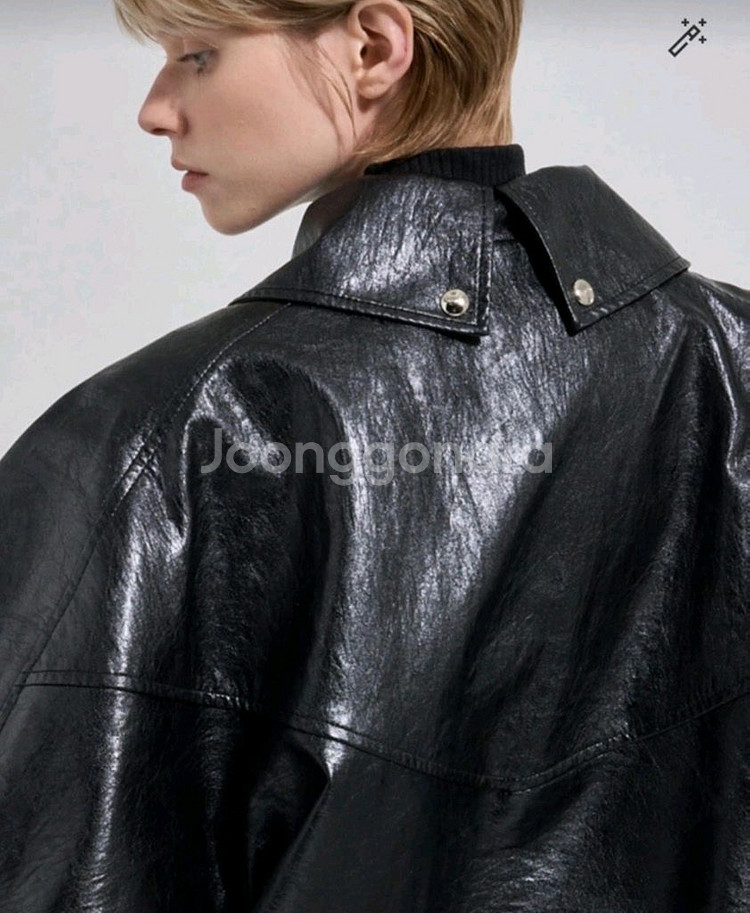 시스템 레더 페이크 자켓--5