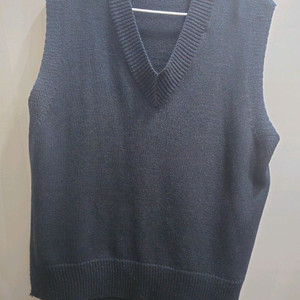 V넥 루즈핏 니트조끼 블랙 Free