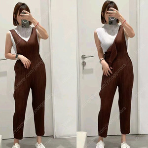 플리츠플리즈 점프슈트,멜빵팬츠