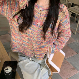 레인보우 가디건 루즈핏 가디건
