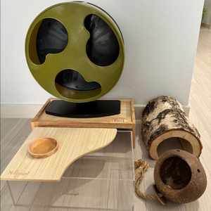 햄스터 자연주의 용품(사일런트휠,은신처,터널,나무데크)