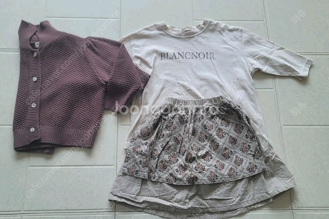 여아 가디건+티+치마 S--4