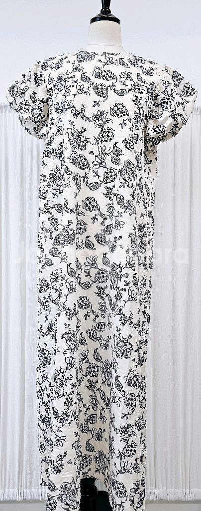 (새상품)벌룬반소매 롱원피스 페이즐리 프린트 롱원피스--0