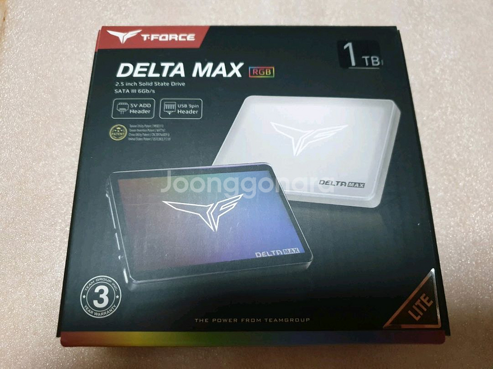 팀그룹 T-포스 델타 맥스 RGB/SSD(1TB)미개봉--1