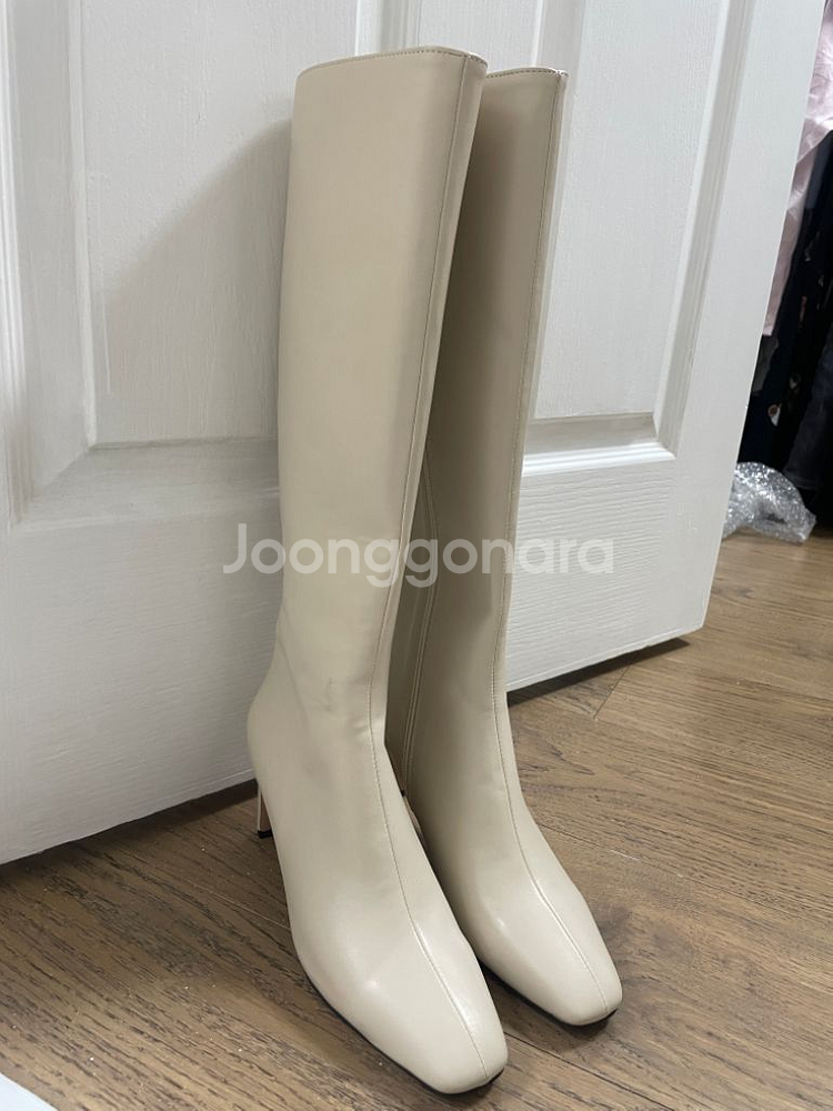 맞춤제작 아이보리 롱부츠 수제화--0
