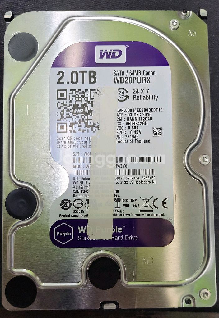 웨스턴디지탈 퍼플 2테라 하드디스크 WD PURPLE--2
