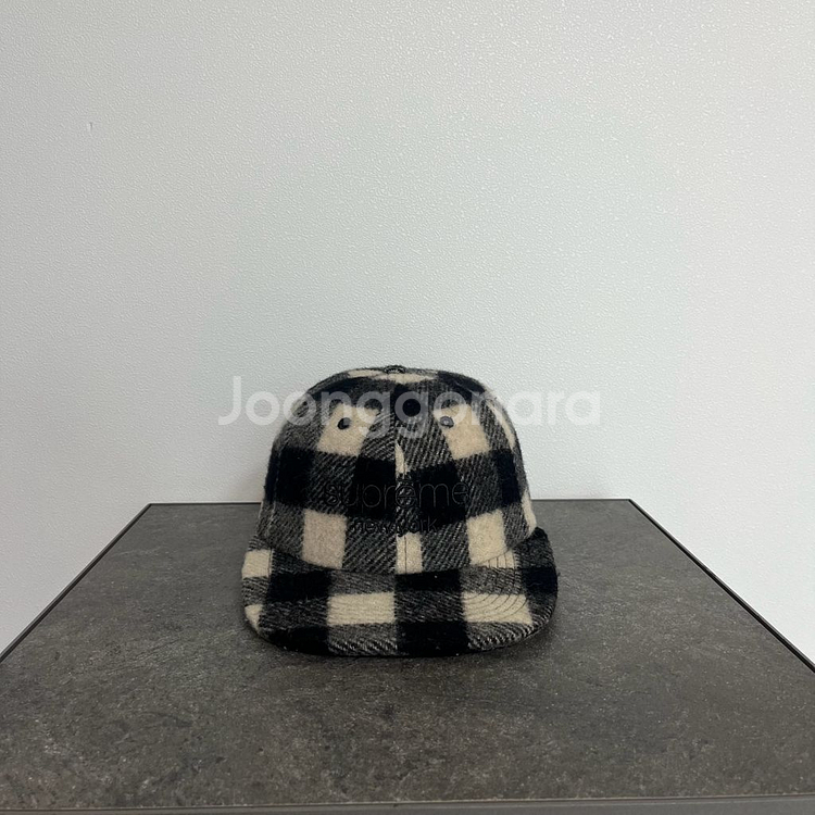 슈프림 클래식 로고 체크 블랙 볼캡 모자--0