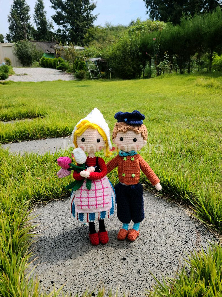 네덜란드 소년, 소녀 뜨개 인형 (계좌거래)--0