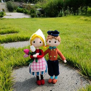 네덜란드 소년, 소녀 뜨개 인형 (계좌거래)