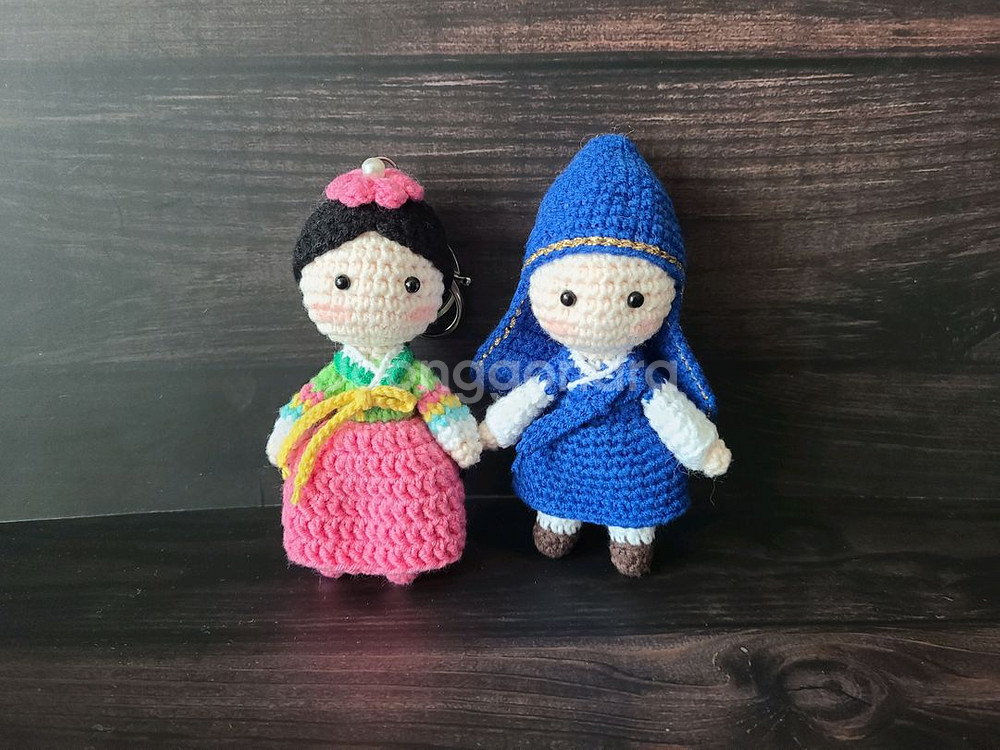 한복 도령, 아씨 손뜨개 키링 (계좌거래)--0