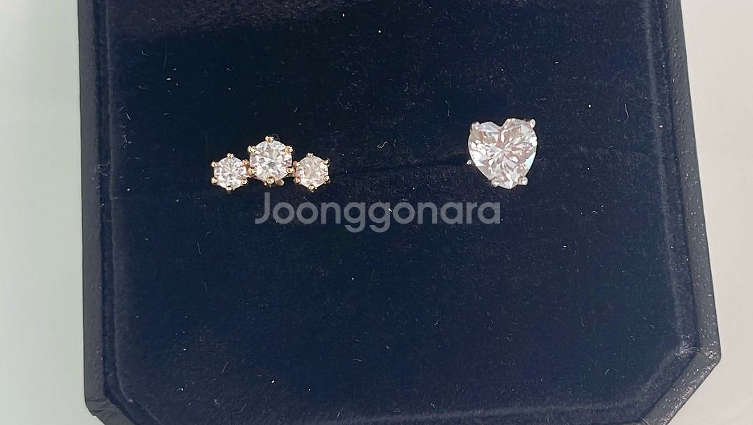 14k 모이사나이트 하트 1캐럿 피어싱 외1종(새상품)--0