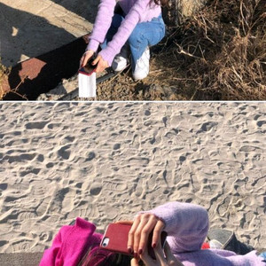 앤더슨벨 루아 알파카 데미지드 가디건 라벤더 퍼플