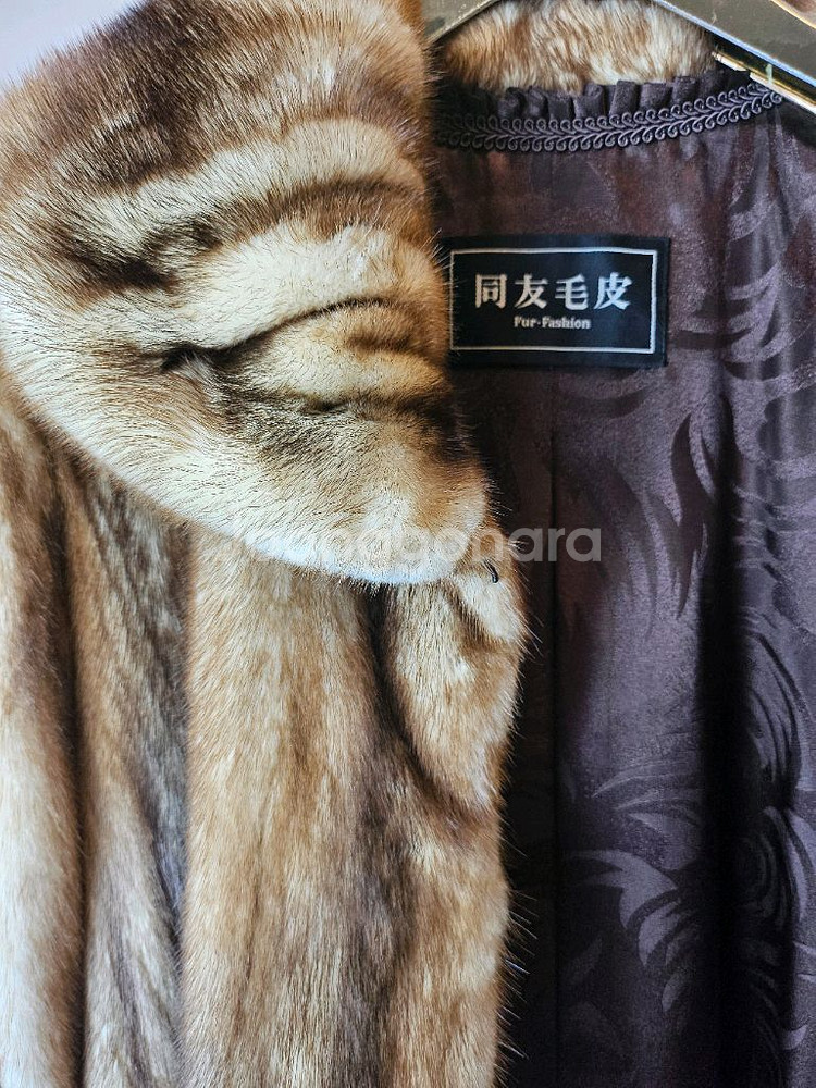 동우모피 나파밍크 풀스킨 둥근라운드 롱밍크코트--8