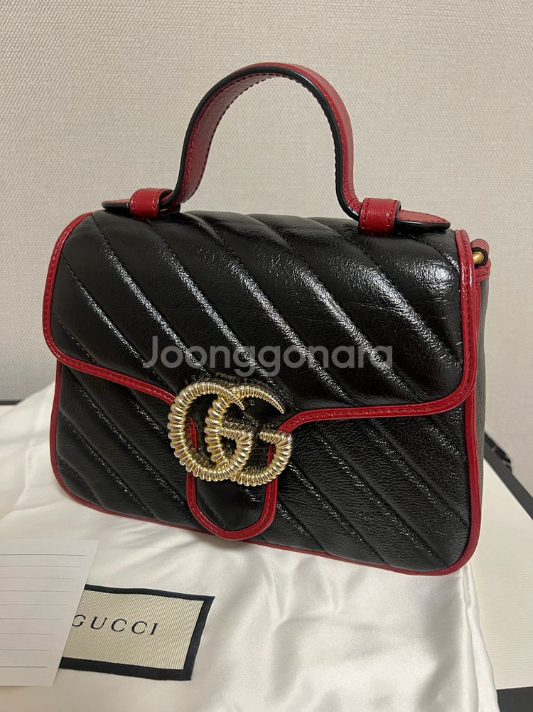 구찌 마몬트 탑핸들백 스몰 블랙 시즌--1