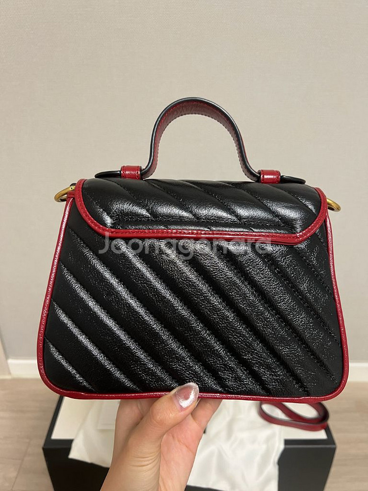 구찌 마몬트 탑핸들백 스몰 블랙 시즌--6