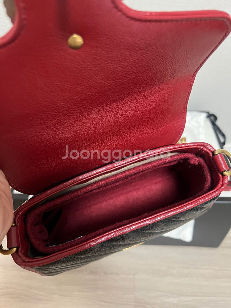 구찌 마몬트 탑핸들백 스몰 블랙 시즌--5