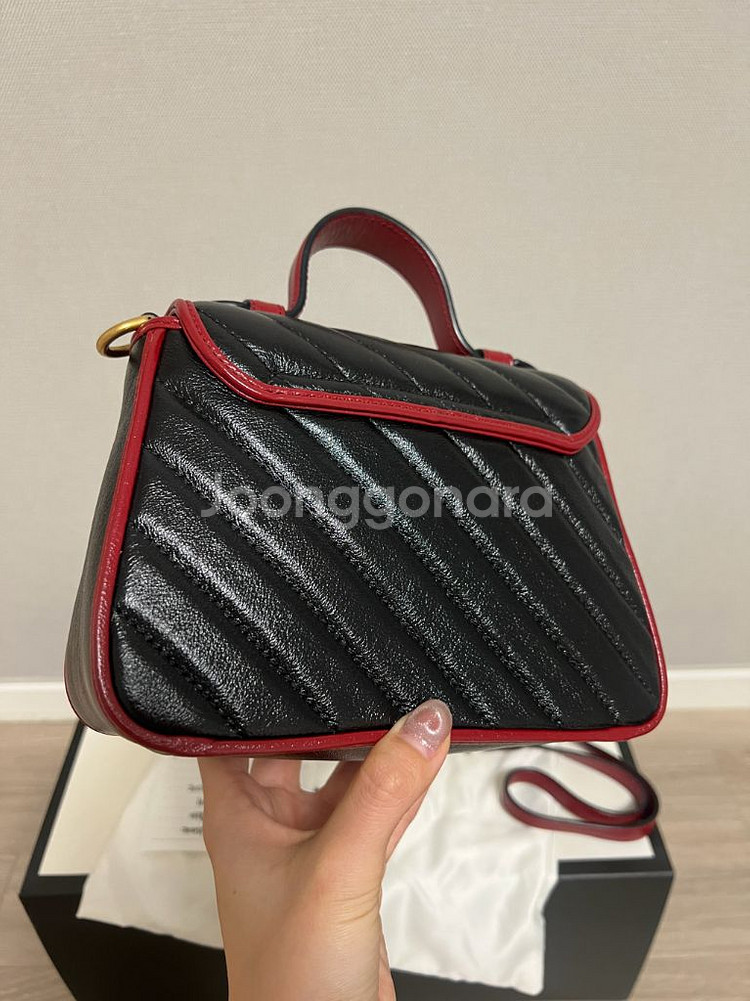 구찌 마몬트 탑핸들백 스몰 블랙 시즌--7