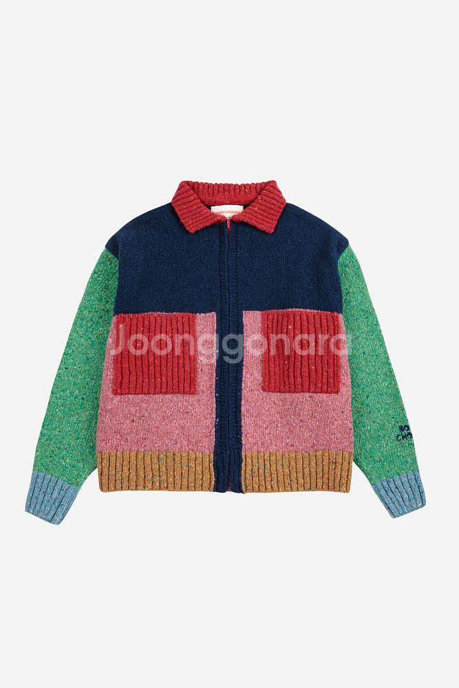 보보쇼즈 컬러블락 가디건 10-11--0