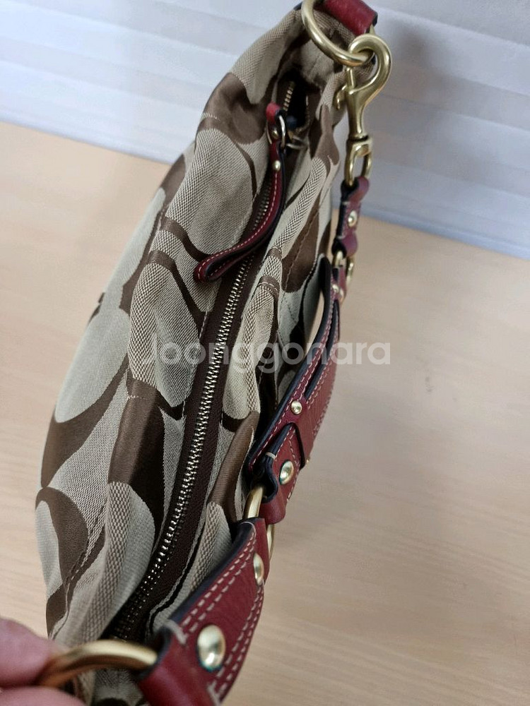 코치 패브릭 가죽 토트백--8