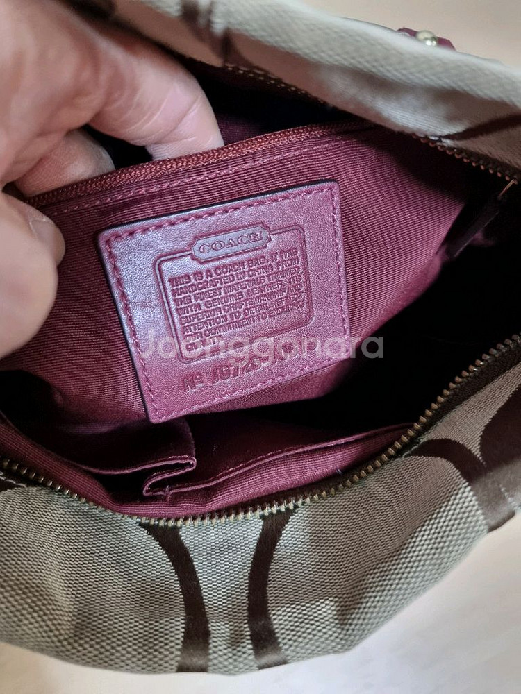 코치 패브릭 가죽 토트백--7