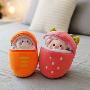 새것 당근토끼 딸기돼지 쿠션 인형 토끼 돼지 인형 이미지