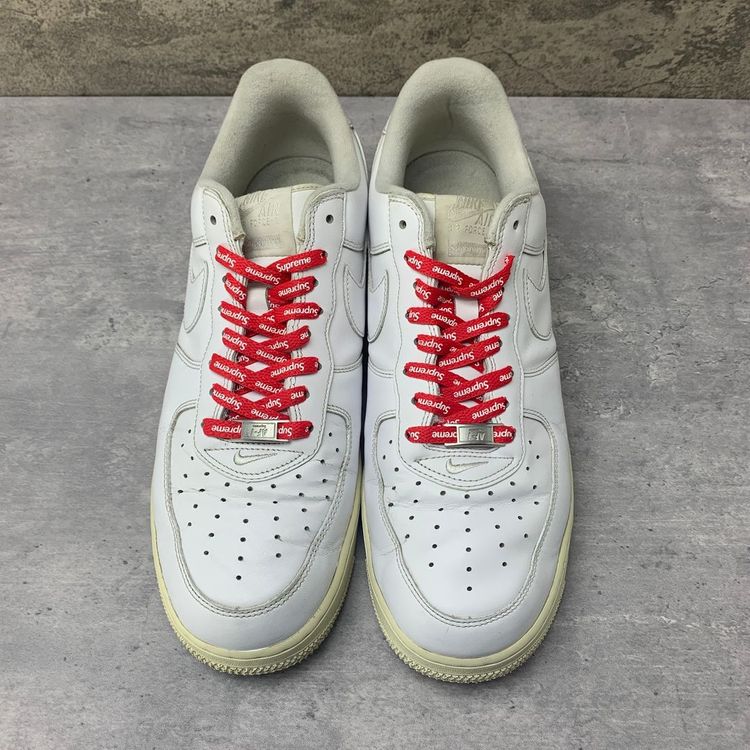 300 나이키 x 슈프림 에어포스 1 로우 화이트--7