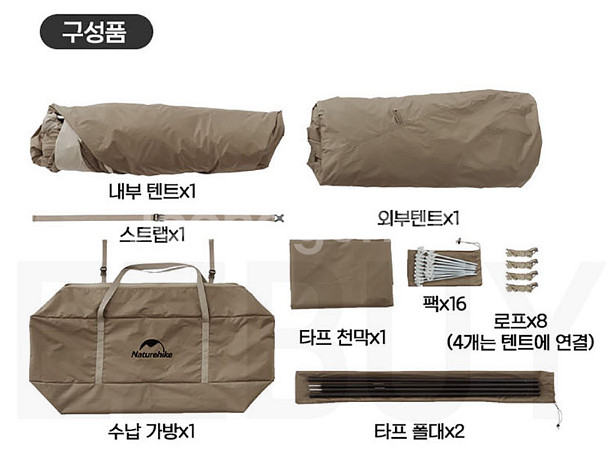 네이처하이크 빌리지6.0 텐트 CNK2300ZP021--7