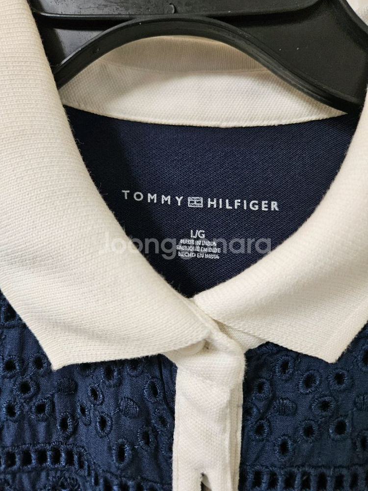 타미힐피거 여성 반팔 펀칭 티셔츠--2