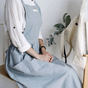 파스텔감성 린넨 앞치마 꽃집 어린이집 공방