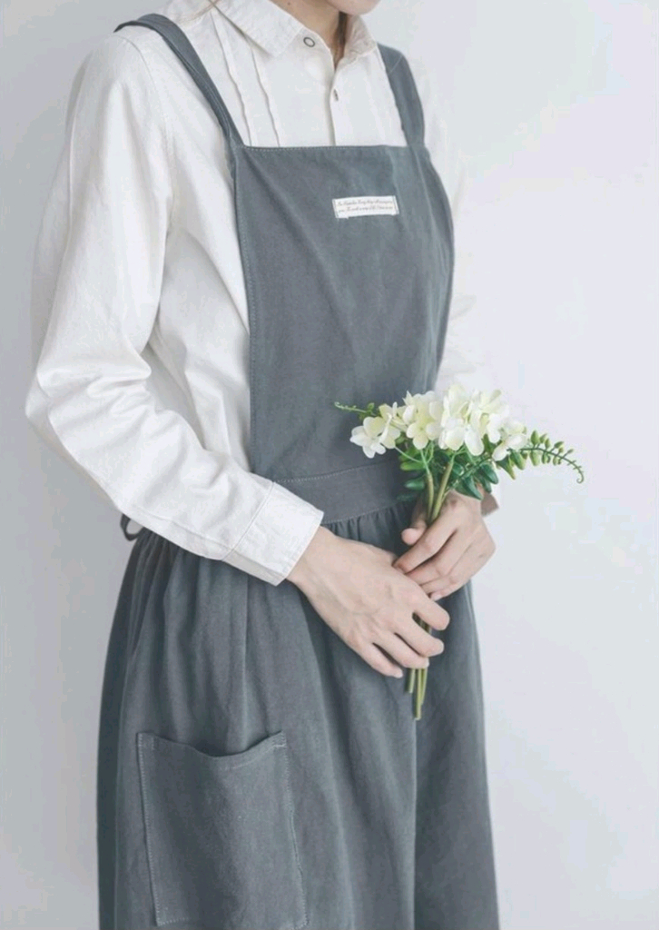 파스텔감성 린넨 앞치마 꽃집 어린이집 공방 이미지