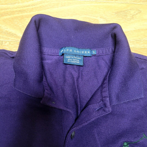 랄프로렌 긴팔 카라티 퍼플 S 스몰 엘라스틴 함유 피케