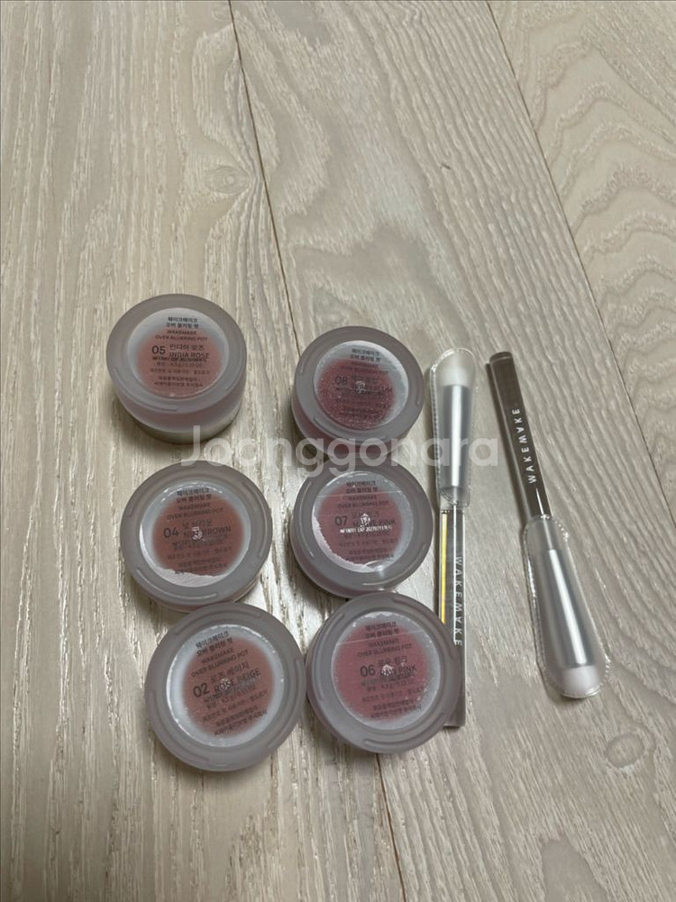 웨이크메이크 오버 블러링 팟 6종 + 브러쉬, 파우치--0