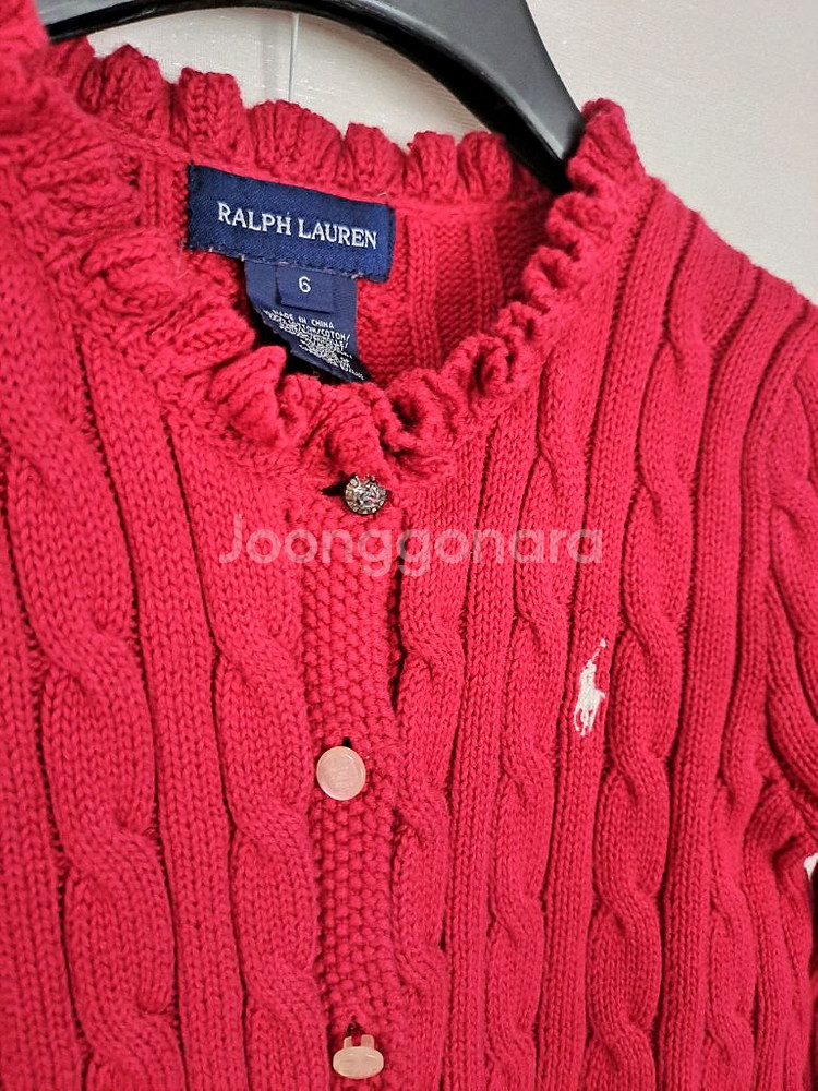 정품 랄프로렌 여아용 가디건 6T--1