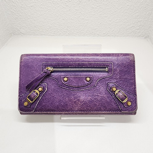 발렌시아가 클래식 모터 플랩 장지갑 163471 퍼플