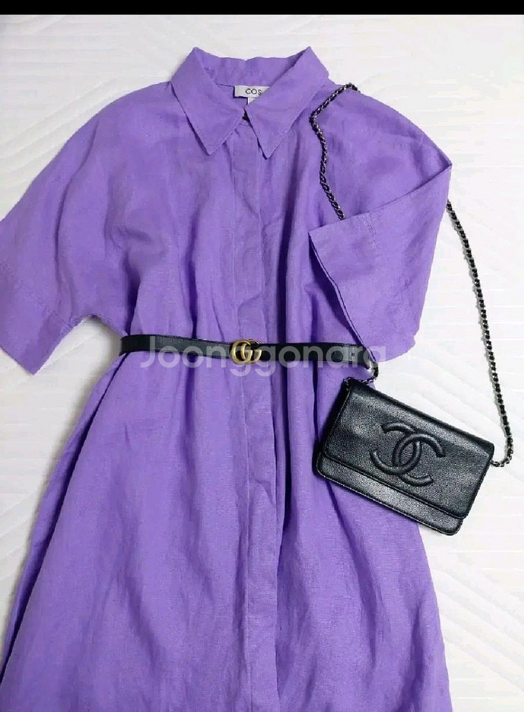 코스 린넨원피스 유로M사이즈 프리사이즈 보라퍼플원피스--0