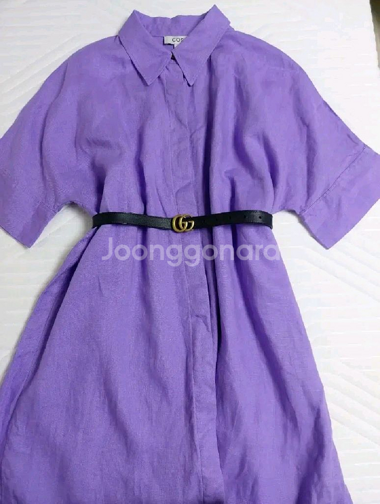 코스 린넨원피스 유로M사이즈 프리사이즈 보라퍼플원피스--3