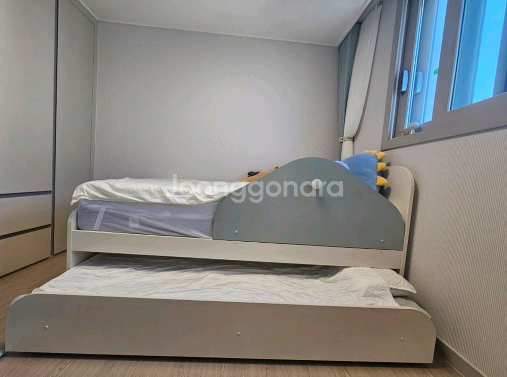 한샘키즈 슬라이딩 2층 침대 샘키즈 가드 포함--3