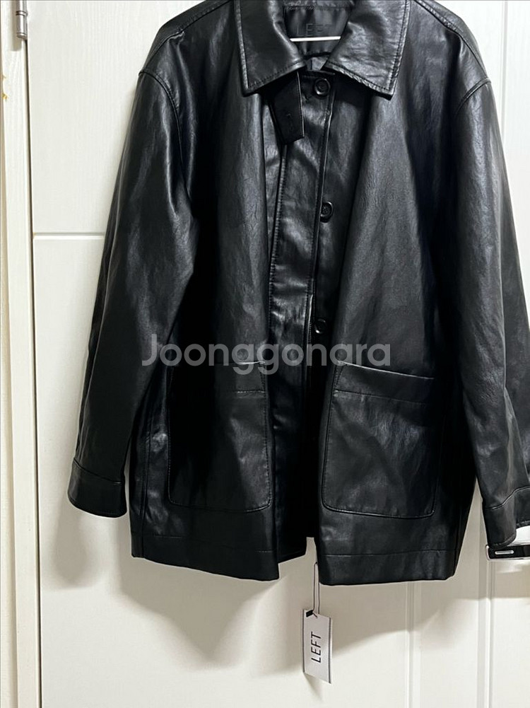 레프트서울 에코레더 하프자켓 블랙--0