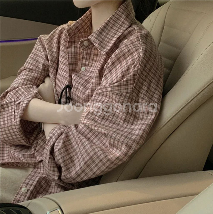 오버핏 체크셔츠--0